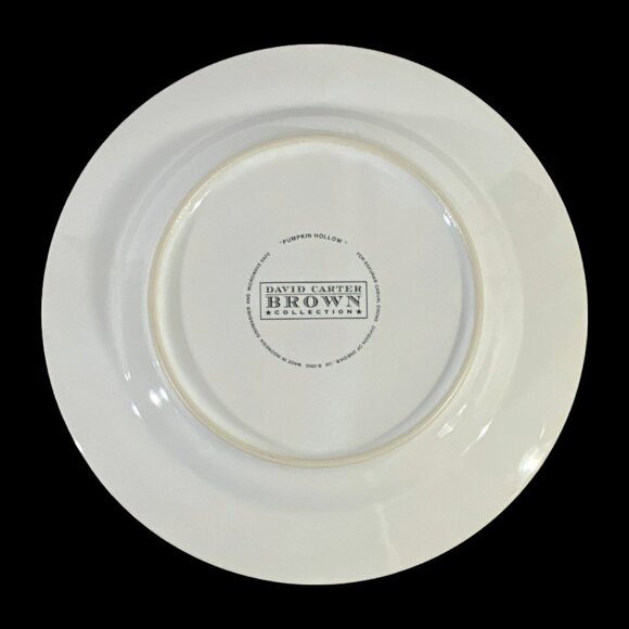 VTG Sakura Pumpkin Hollow David Carter Brown Plates Black Cat & Jack O' Lanterns - Picture 7 of 12